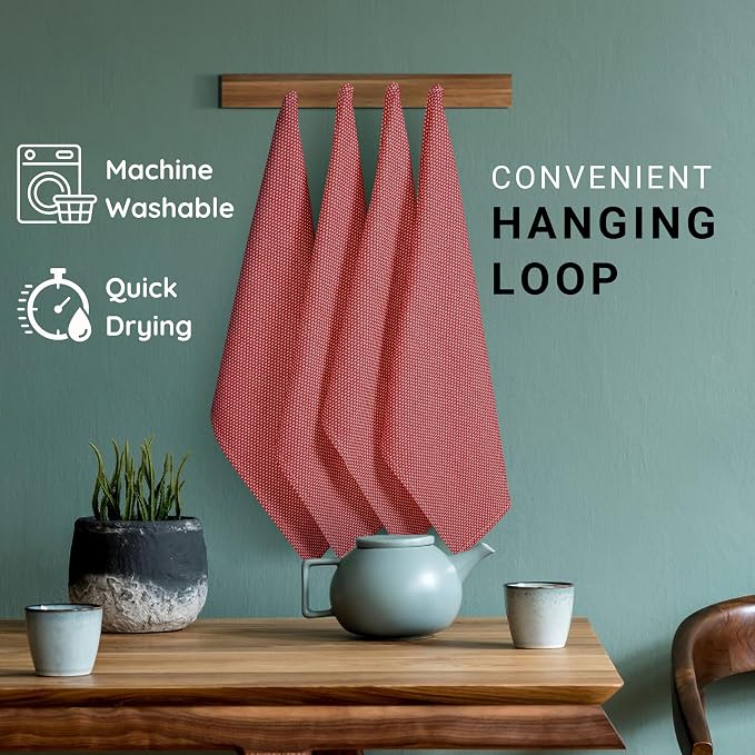 TWINY threads 6-Pack Cotton Kitchen Towels, 18x28 Inches, Soft & Absorbent Dish - Image 2