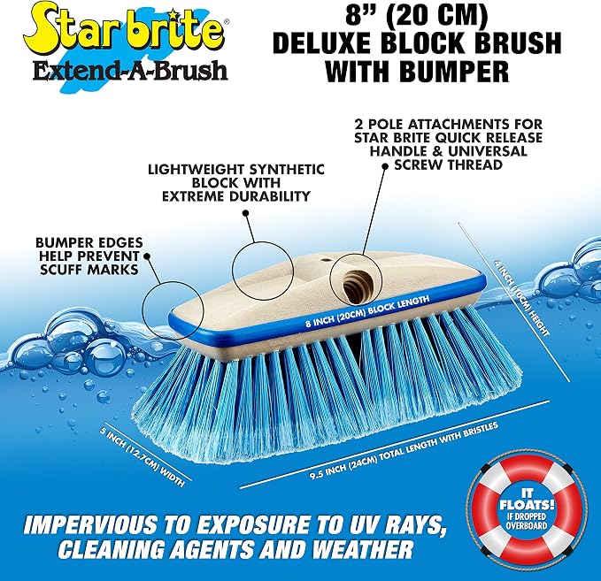 STAR BRITE Premium Medium Wash 8" Brush Head W/Bumper - Image 3