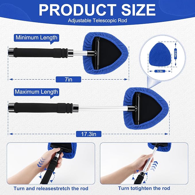 JUSTTOP Windshield Cleaner Tool, Car Interior&Exterior Window Cleaning Tool - Image 3
