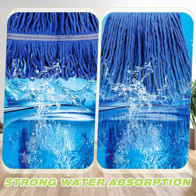 Roshtia 30 Pieces Commercial Mop Head Replacement Floor Cleaning Wet Mop Heads - Image 6