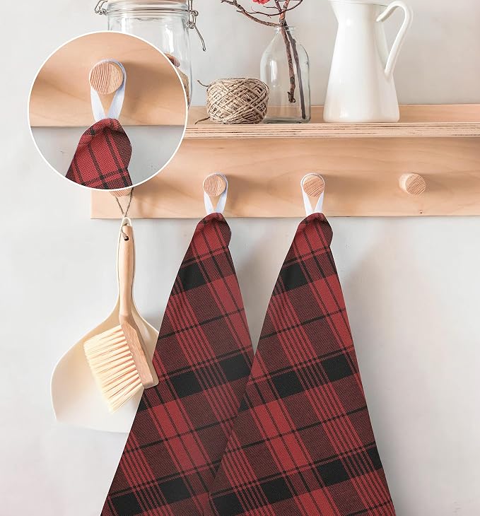 Utopia Towels Red & Black Dish Towels 100% Ring Spun Cotton Highly Absorbent & - Image 2
