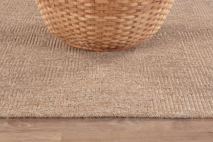 Washable Easy Jute Rug 2x3, Indoor Outdoor Doormat Natural Color Farmhouse Area Rugs for Living Room, Kitchen Rug High Traffic Area, Easy Clean Solid Boho Woven Design Outside Carpet (2 X 3 Natural)