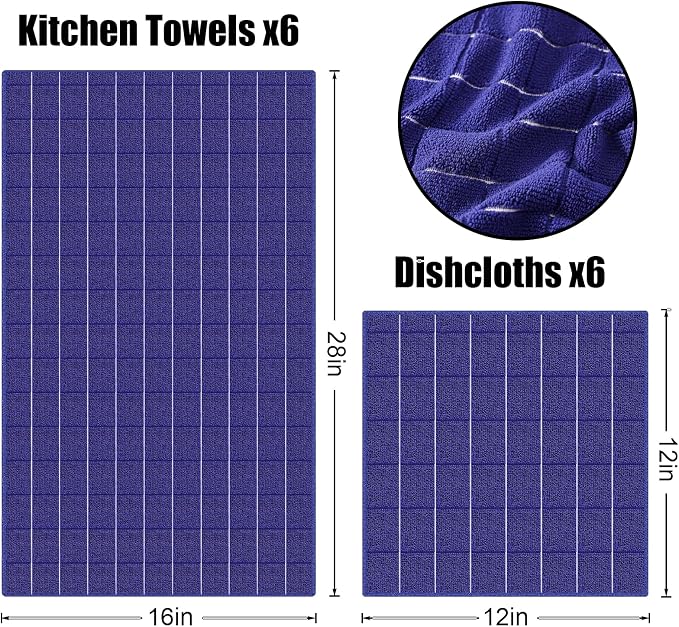 Homaxy Microfiber Kitchen Towels and Dishcloths Set, 20 Pack Soft and Absorbent - Image 6