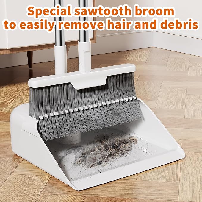 Household Broom with Dustpan Combo Set, Air Broom with Extra-Long Adjustable - Image 5
