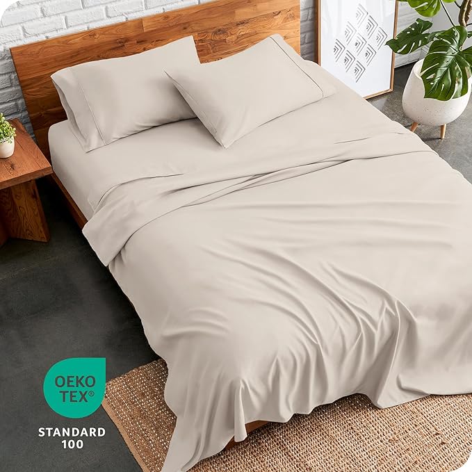 Bare Home California King Sheet Set - 1800 Ultra-Soft Microfiber Bed Sheets - Double Brushed - Deep Pockets - Easy Fit - 4 Piece Set - Bed Sheets (Cal King, Wheat)