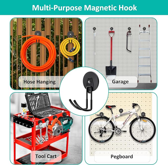 ENUODA Strong Magnetic Hooks Heavy Duty Magnetic Garage Hook, Large Magnet Hooks - Image 5