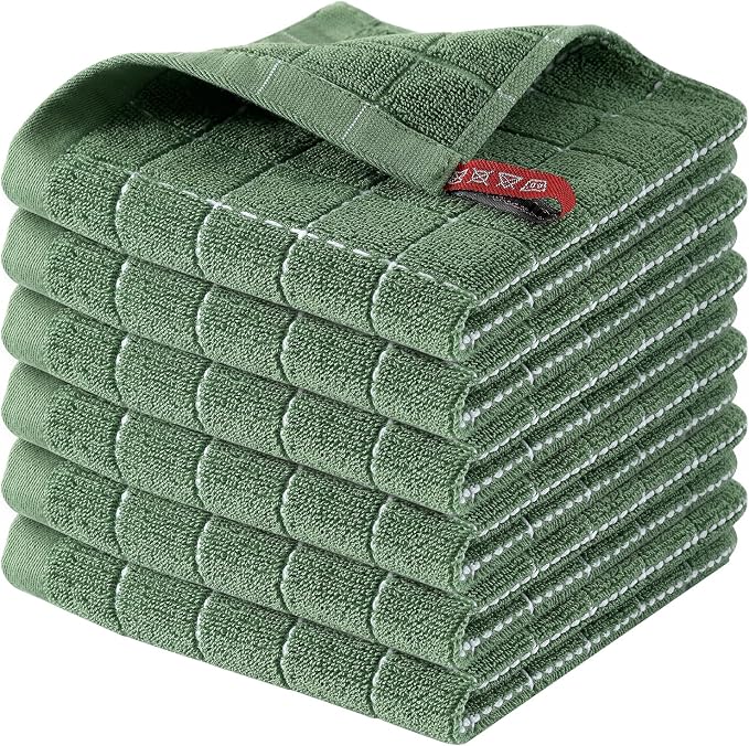 Homaxy 100% Cotton Terry Kitchen Dish Cloths, Ultra Soft and Absorbent Dish by Homaxy