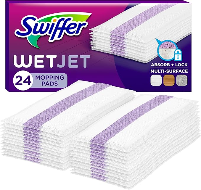 Swiffer WetJet Hardwood Floor Cleaner Spray Mop Pad Refill, Bathroom Cleaning by Swiffer