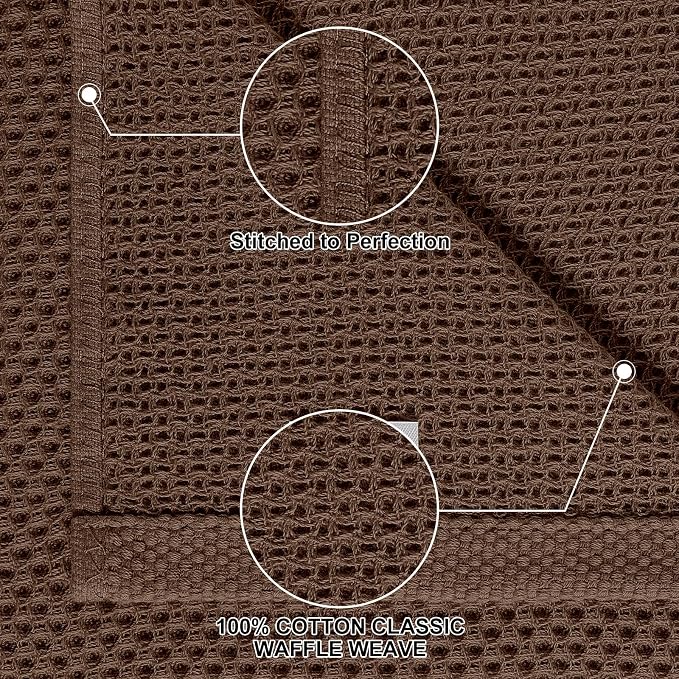 Homaxy 100% Cotton Kitchen Towels and Dishcloths Set, 12 x 12 Inches and 13 x - Image 2