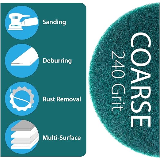 5" Abrasive Pad Hook & Loop Round Non-Woven Surface Prep Discs - Image 6