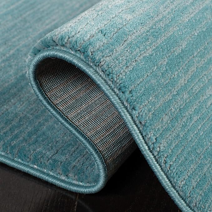 SAFAVIEH Vision Collection Area Rug - 6'7" Square, Aqua, Modern Ombre Design, Non-Shedding & Easy to Clean, Ideal for Living Room, Bedroom, Dining Space (VSN606B)