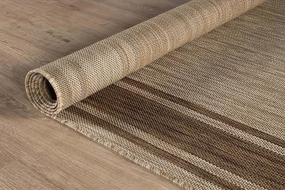 Beverly Rug Outdoor Rug 5x7 Modern Bordered Area Rugs for Indoor and Outdoor Patio Deck Porch Garden Waterproof Weather Sun Resistant Washable Outside Carpet (5 x 7 Jute)