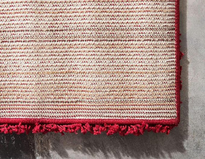 Unique Loom Solid Shag Collection Area Rug (4' 1" x 6' 1" Rectangle, Cherry Red)