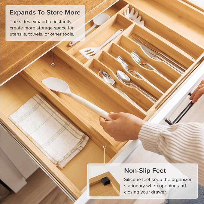 KitchenEdge Premium Silverware, Flatware and Utensil Organizer - Image 5