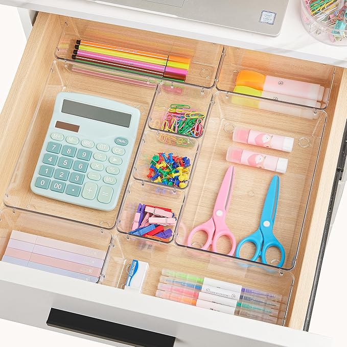 Vtopmart 66 PCS Clear Plastic Drawer Organizer Bins, 4-Size Versatile Bathroom - Image 4