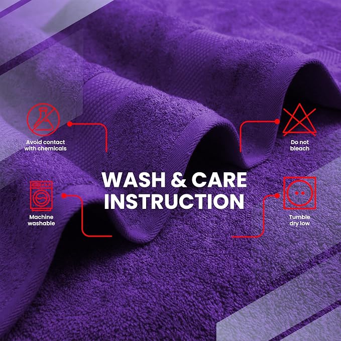 Infinitee Xclusives Luxury 100% Ring-Spun Cotton Bath Towels Set of 4 – Soft - Image 7