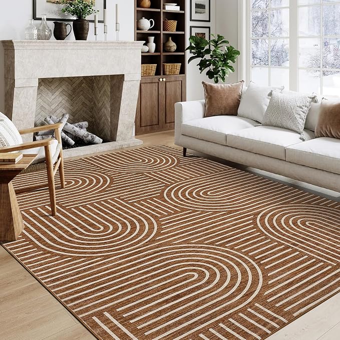 Washable Rug 6x9 Area Rugs for Living Room, Abstract Rug for Bedroom, Soft by ROYHOME