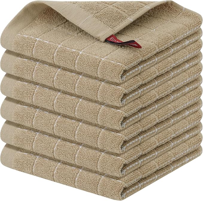 Homaxy 100% Cotton Terry Kitchen Dish Cloths, Ultra Soft and Absorbent Dish by Homaxy