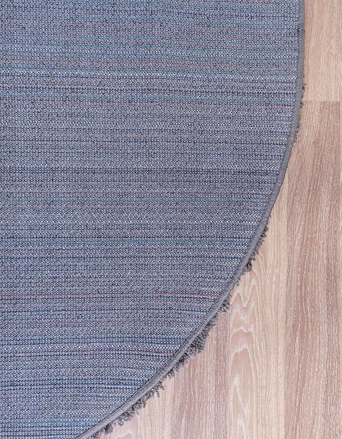 Unique Loom Solid Shag Collection Area Rug (4' 1" Round, Graphite Gray)