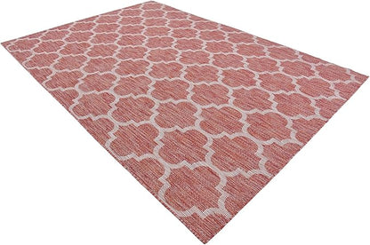 Unique Loom Outdoor Trellis Collection Area Rug (7' 1" x 10' Rectangle, Rust Red/ Ivory)