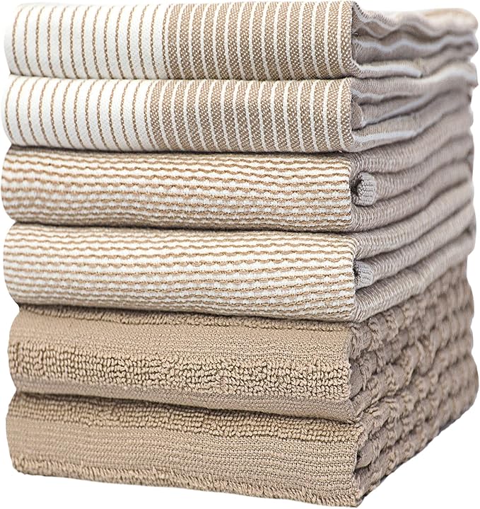 Premium Kitchen Towels | Large Cotton Dish Towels | Flat & Terry Highly by BumbleTowels