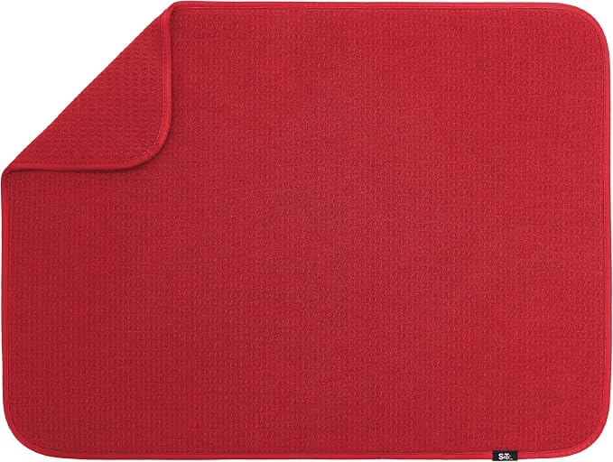 S&T INC. Dish Drying Mat XL, 18” x 24”, Absorbent Microfiber Kitchen Counter Mat by STINC