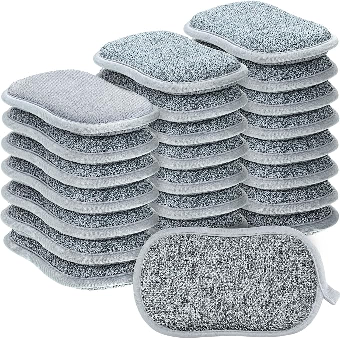 24 Pack Multi Purpose Scrub Sponges Non Scratch Microfiber Sponge Cleaning Dish by Shimeyao