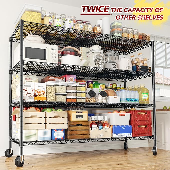 REIBII 75.6" H Storage Shelves 2500LBS Wire Shelving Unit - Image 4