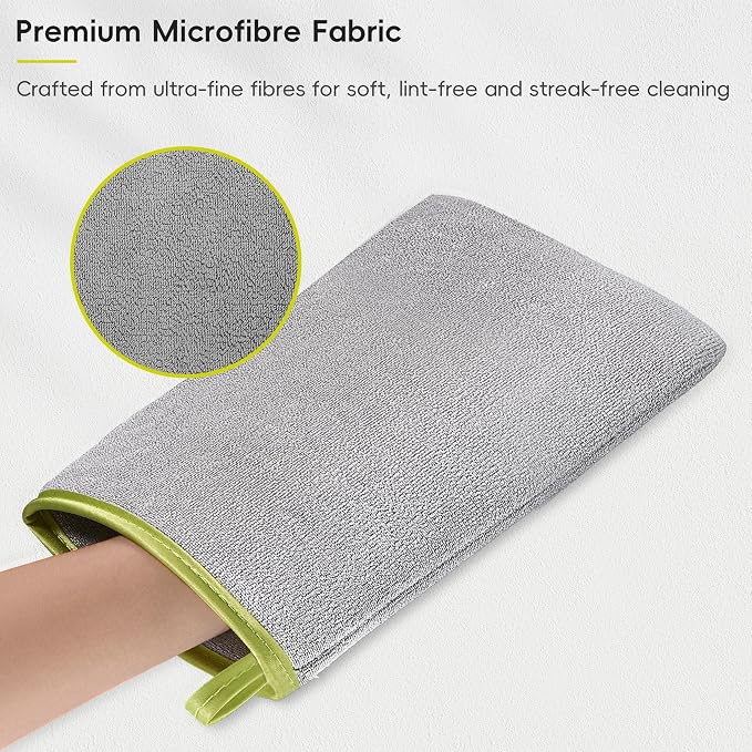 EKO Microfiber Cleaning Mitt for Stainless Steel – Lint-Free Reusable Polishing - Image 4