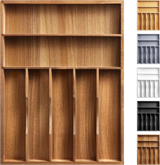 Kitchen Acacia Silverware Organizer by oridom