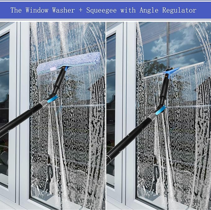 26FT Window Cleaning Brush Kit, 4-26ft Adjustable Water Fed Pole Kit, Solar - Image 4