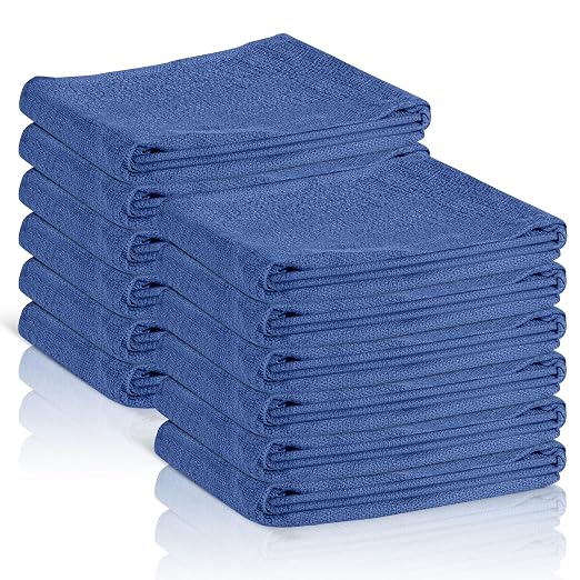 Surgical Towels for Cleaning Huck Towels 12 Pack 100% Cotton Size 15x25 Blue by Nabob+Wipers