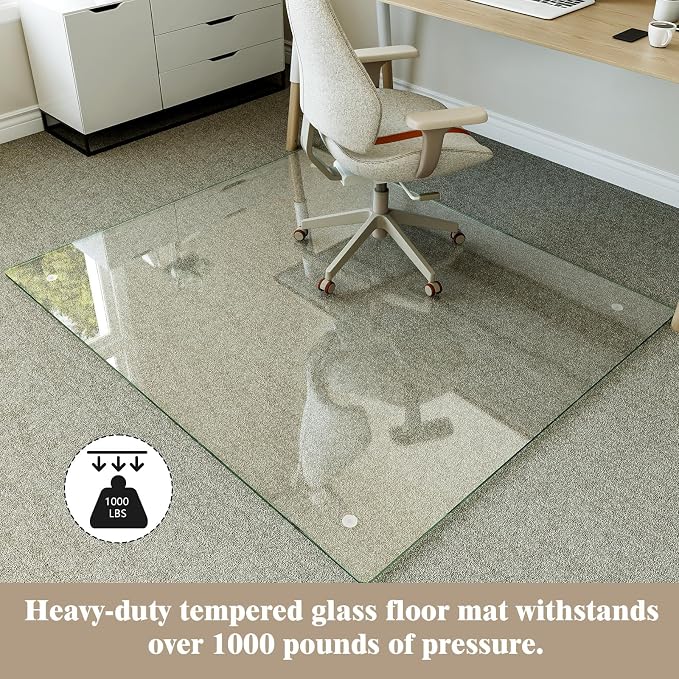Koonmi Tempered Glass Chair Mat - Image 4