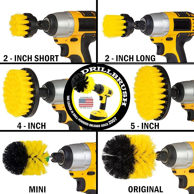 Drill Brush Attachments for Cleaning Shower, Bath Mat, Fiberglass, Cast Iron - Image 8
