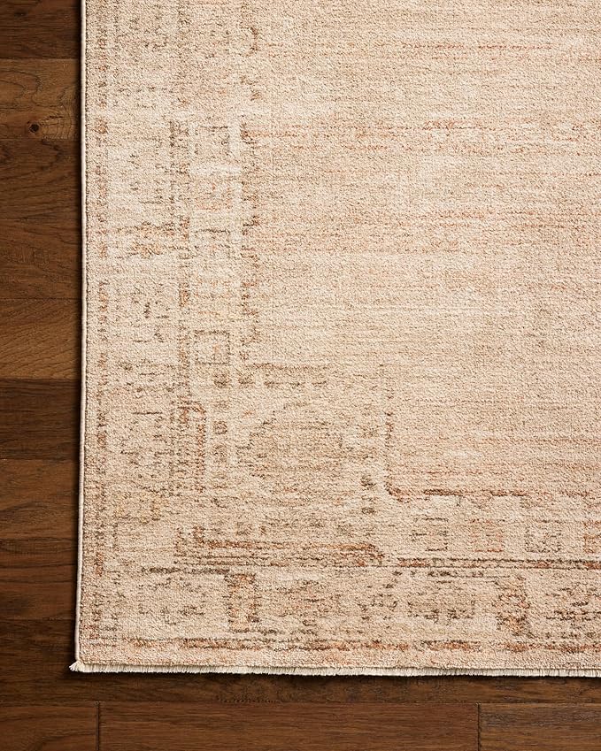 Loloi Chris Loves Julia Palma Collection PLM-02 Spice/Natural 2'-7" x 7'-6" Runner Rug Vintage Style Boho Living Room Bedroom Carpet