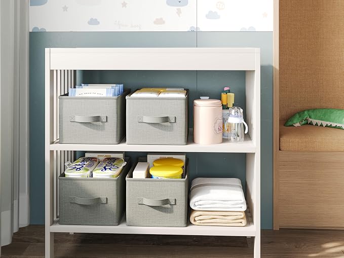 3 Pack Fabric Storage Bins for Shelves | 16.25x12x10in Closet Storage Baskets | - Image 7