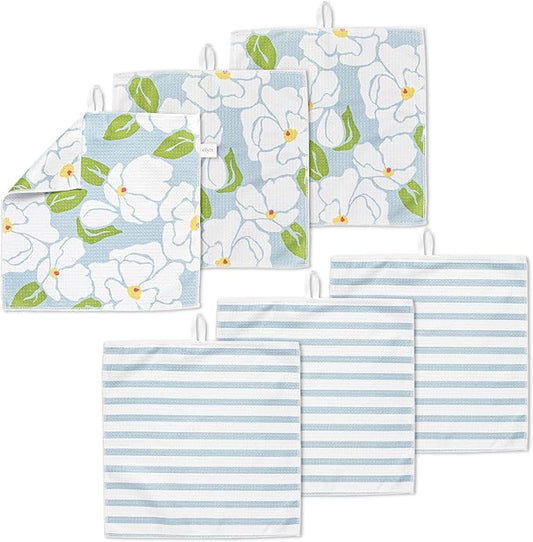 ELYN Microfiber Kitchen Dish Cloth Set, Quick-Dry & Absorbent Waffle Weave by ELYN