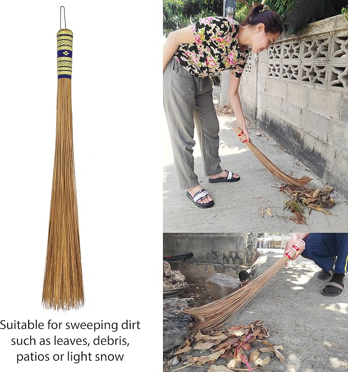 32 inch Multi-Surface Sturdy Outdoor Authentic Coconut Leaf Broom Asian Heavy - Image 7