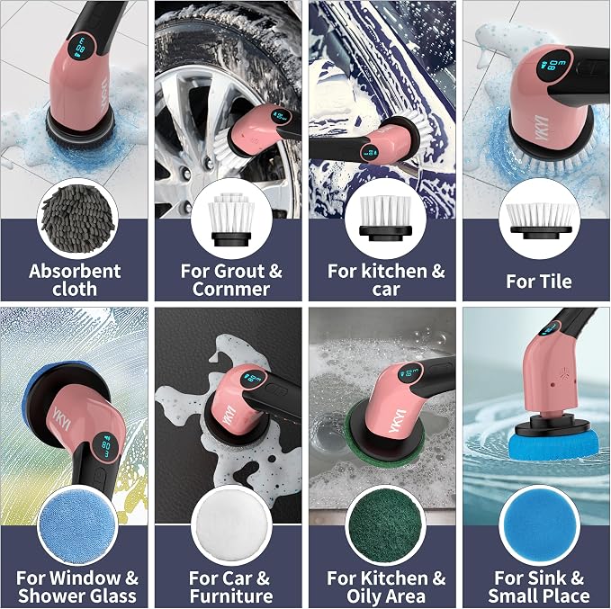 YKYI Electric Spin Scrubber-Cordless Power Scrubber - Image 6
