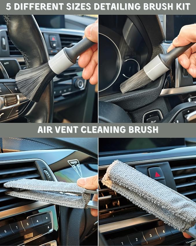 18Pcs Professional Car Interior Detailing Kit All-in-One Cleaning Tools - Image 7