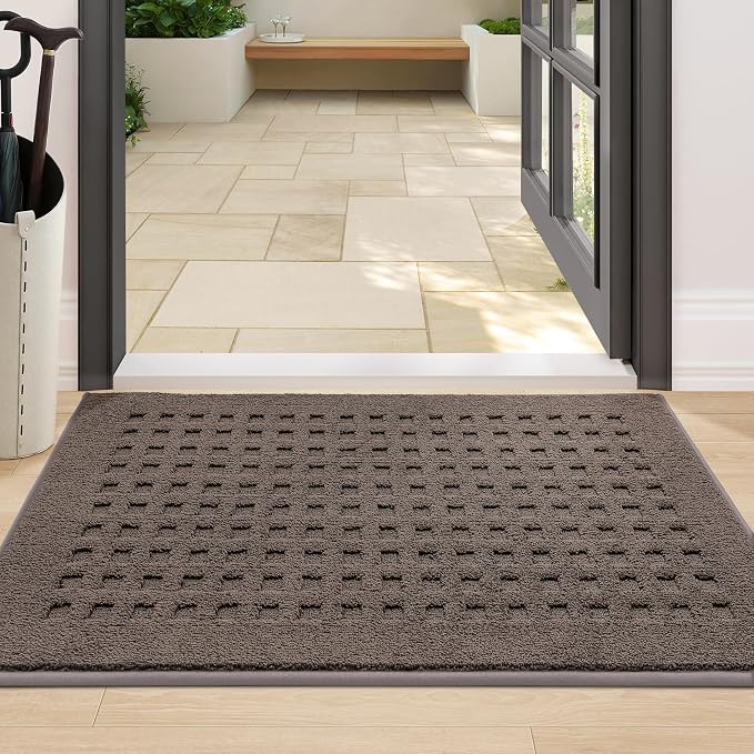 BEQHAUSE Waffle Door Mats Indoor 24"x36", Dog Mat by BEQHAUSE