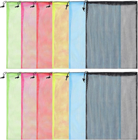 12Pcs Mesh Laundry Drawstring Bag, Nylon Drawstring Gym Bag by DancingaColorfulLifeinSpiritualWorld