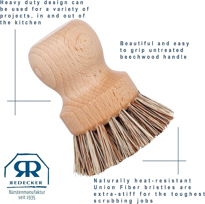 REDECKER Natural Fiber Bristle Pot Brush - Image 4