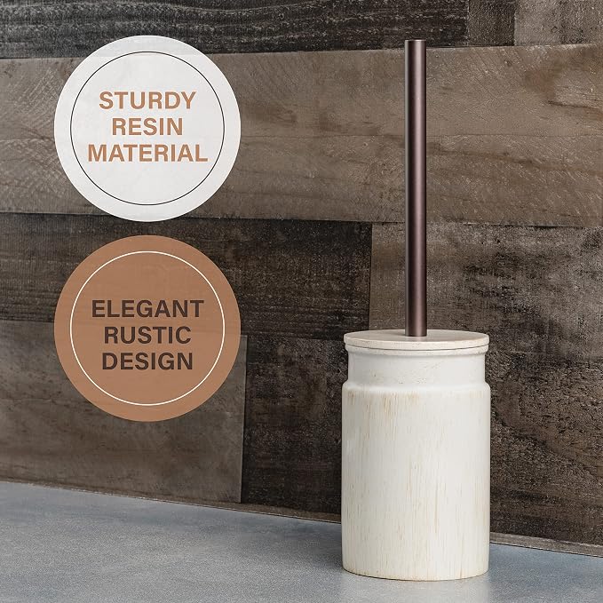 Creative Scents Rustic Luxe Toilet Brush and Holder Set - Image 3