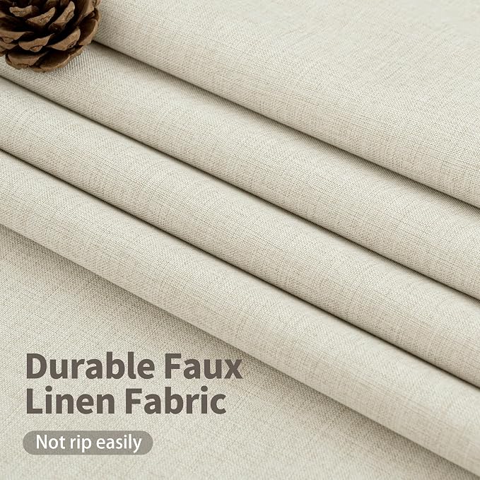 YoungsTex 48 Inch Length Stone Linen 100% Blackout Curtains, Short Thermal - Image 5