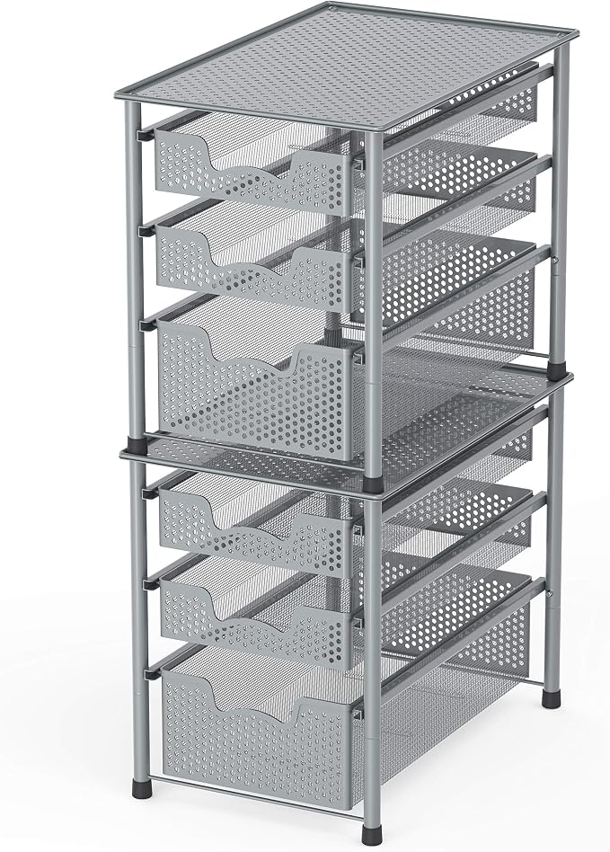 Simple Houseware Stackable 3 Tier Sliding Basket Organizer Drawer - Image 4