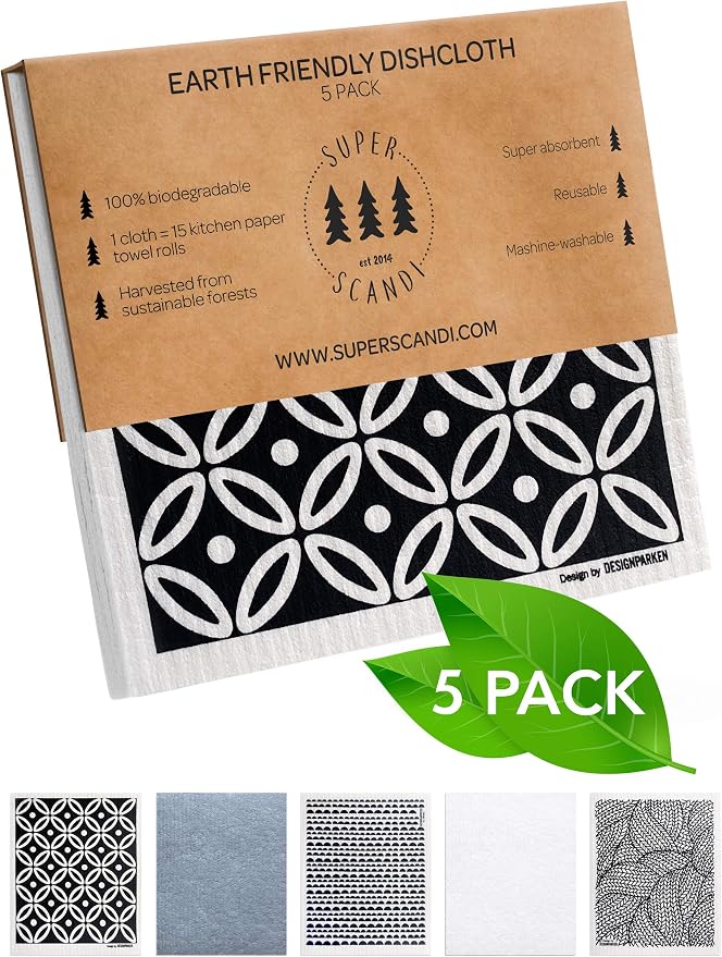 SUPERSCANDI 5 Pack Swedish Dishcloths - Image 2