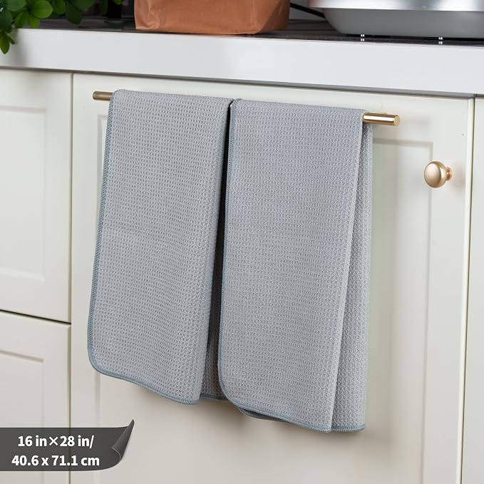 POLYTE Premium Microfiber Kitchen Dish Hand Towel Waffle Weave 12 Pack - Image 2