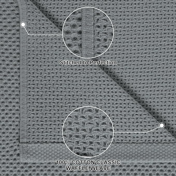 Homaxy 100% Cotton Kitchen Towels and Dishcloths Set, 12 x 12 Inches and 13 x - Image 2