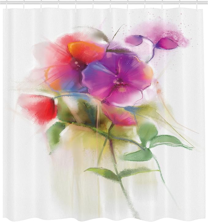 Ambesonne Flower Shower Curtain, Blooming Orchid Spring Bouquet Romance Wedding - Image 2